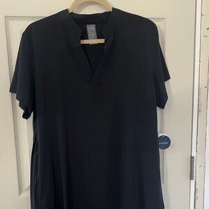 Cotidie Black Midi Dress with pleats in back | NWT